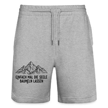 Seele baumeln lassen am Berg - Short de jogging bio TRAINER Stanley/Stella unisexe - gris chiné - Devant - Nik (191cm) & Marisol (170cm)