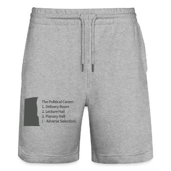 Carrière politique : présentation à la plénière - Short de jogging bio TRAINER Stanley/Stella unisexe - gris chiné - Devant - Nik (191cm) & Marisol (170cm)