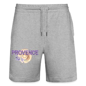 Sommer in der Provence - Stanley/Stella Unisex Bio Joggingshorts Trainer  - Grau meliert - Vorne - Nik (191cm) & Marisol (170cm)