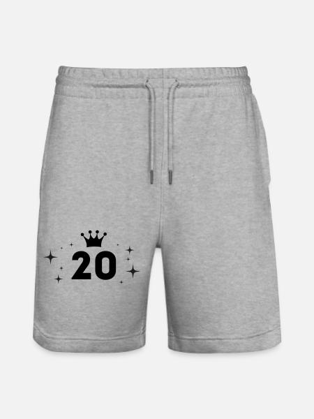 20th Birthday 20 Years - Stanley/Stella Trainer Unisex Organic Jogging Shorts - heather grey