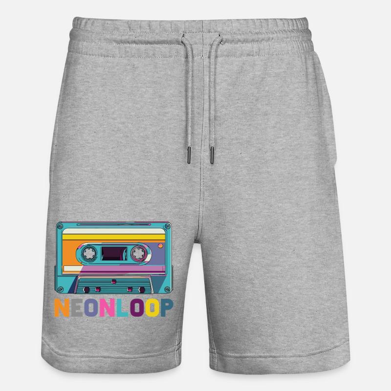 Conception de cassette en boucle néon - Short de jogging bio TRAINER Stanley/Stella unisexe - gris chiné