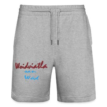 Woidviatla san Wöd - Stanley/Stella Unisex Bio Joggingshorts Trainer  - Grau meliert - Vorne - Nik (191cm) & Marisol (170cm)