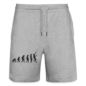 Évolution du tennis - Short de jogging bio TRAINER Stanley/Stella unisexe - gris chiné - Devant - Nik (191cm) & Marisol (170cm)