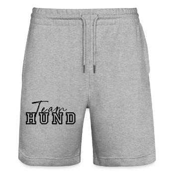 Team Hund - Stanley/Stella Unisex Bio Joggingshorts Trainer  - Grau meliert - Vorne - Nik (191cm) & Marisol (170cm)
