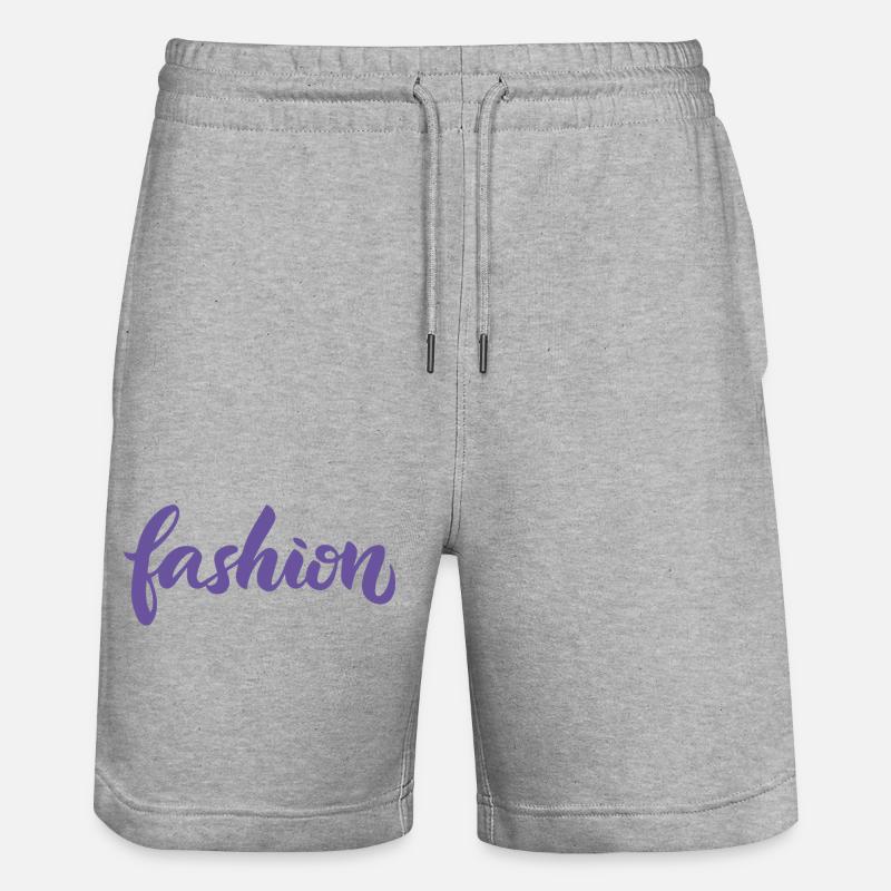 Mode-Violett-Mode-Lettering-Skript-Trend - Stanley/Stella Unisex Bio Joggingshorts Trainer  - Grau meliert