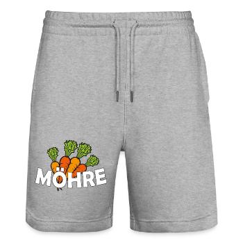 MÖHRE - Stanley/Stella Unisex Bio Joggingshorts Trainer  - Grau meliert - Vorne - Nik (191cm) & Marisol (170cm)