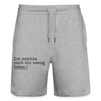 toben - Stanley/Stella Unisex Bio Joggingshorts Trainer  - Grau meliert - Vorne - Nik (191cm) & Marisol (170cm)