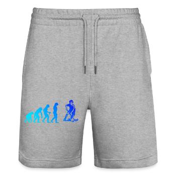 Charakterstarkes Floorball Design - Stanley/Stella Unisex Bio Joggingshorts Trainer  - Grau meliert - Vorne - Nik (191cm) & Marisol (170cm)
