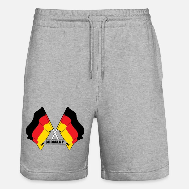 L’Allemagne a traversé les drapeaux - Short de jogging bio TRAINER Stanley/Stella unisexe - gris chiné