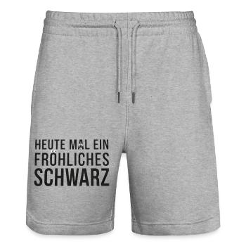 Today a cheerful black cool saying - Stanley/Stella Trainer Unisex Organic Jogging Shorts - heather grey - Front - Nik (191cm) & Marisol (170cm)