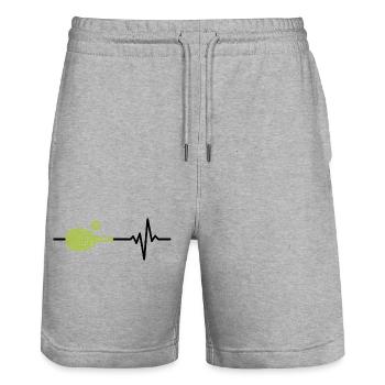 Le tennis est ma vie, mon battement de cœur, ma bagarre sur le court - Short de jogging bio TRAINER Stanley/Stella unisexe - gris chiné - Devant - Nik (191cm) & Marisol (170cm)