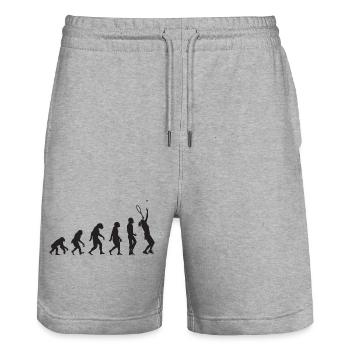Évolution du tennis - Short de jogging bio TRAINER Stanley/Stella unisexe - gris chiné - Devant - Nik (191cm) & Marisol (170cm)
