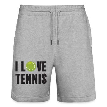 J’adore le tennis - Short de jogging bio TRAINER Stanley/Stella unisexe - gris chiné - Devant - Nik (191cm) & Marisol (170cm)