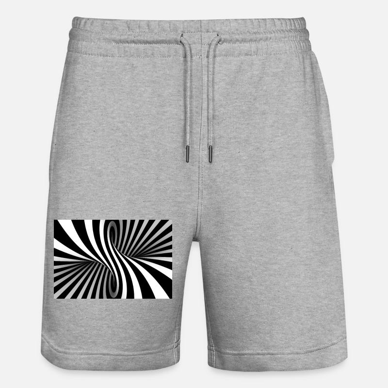 Illusion Spirale Noir Blanche - Short de jogging bio TRAINER Stanley/Stella unisexe - gris chiné