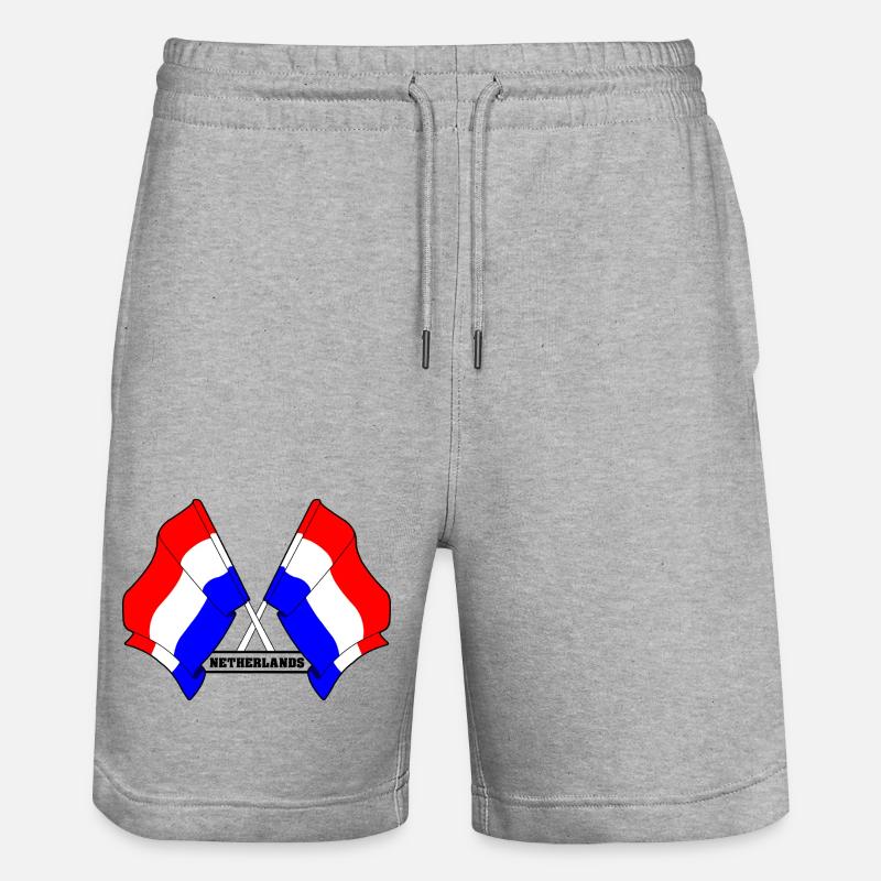 Drapeaux croisés des Pays-Bas - Short de jogging bio TRAINER Stanley/Stella unisexe - gris chiné