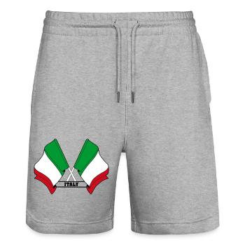 L’Italie a traversé les drapeaux - Short de jogging bio TRAINER Stanley/Stella unisexe - gris chiné - Devant - Nik (191cm) & Marisol (170cm)