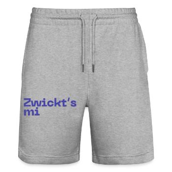 Zwickt's mi - Austropop - Stanley/Stella Unisex Bio Joggingshorts Trainer  - Grau meliert - Vorne - Nik (191cm) & Marisol (170cm)