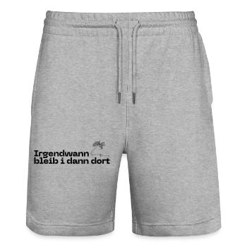 Irgendwann bleib i dann dort - Austropop mit Palme - Stanley/Stella Unisex Bio Joggingshorts Trainer  - Grau meliert - Vorne - Nik (191cm) & Marisol (170cm)
