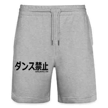 No Dancing Kanji Club Party - Stanley/Stella Unisex Bio Joggingshorts Trainer  - Grau meliert - Vorne - Nik (191cm) & Marisol (170cm)