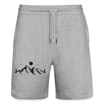Gebirge - Stanley/Stella Unisex Bio Joggingshorts Trainer  - Grau meliert - Vorne - Nik (191cm) & Marisol (170cm)