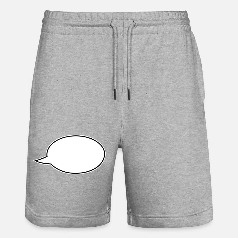 Sprechblase Comic rechts - Stanley/Stella Unisex Bio Joggingshorts Trainer  - Grau meliert
