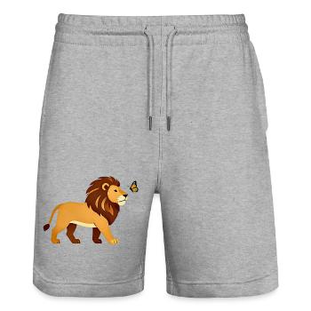 Gentle Strength - Stanley/Stella Trainer Unisex Organic Jogging Shorts - heather grey - Front - Nik (191cm) & Marisol (170cm)