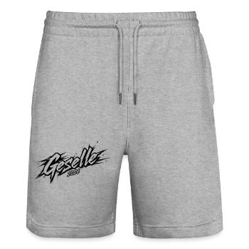 Compagnon 2026 - Short de jogging bio TRAINER Stanley/Stella unisexe - gris chiné - Devant - Nik (191cm) & Marisol (170cm)