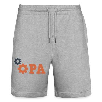 Grandpa Gear Repair - Mechanic Repair Car - Stanley/Stella Trainer Unisex Organic Jogging Shorts - heather grey - Front - Nik (191cm) & Marisol (170cm)
