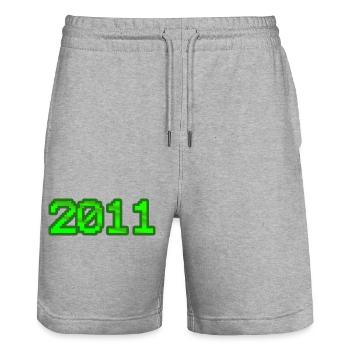 Ordinateur 2011 - Short de jogging bio TRAINER Stanley/Stella unisexe - gris chiné - Devant - Nik (191cm) & Marisol (170cm)