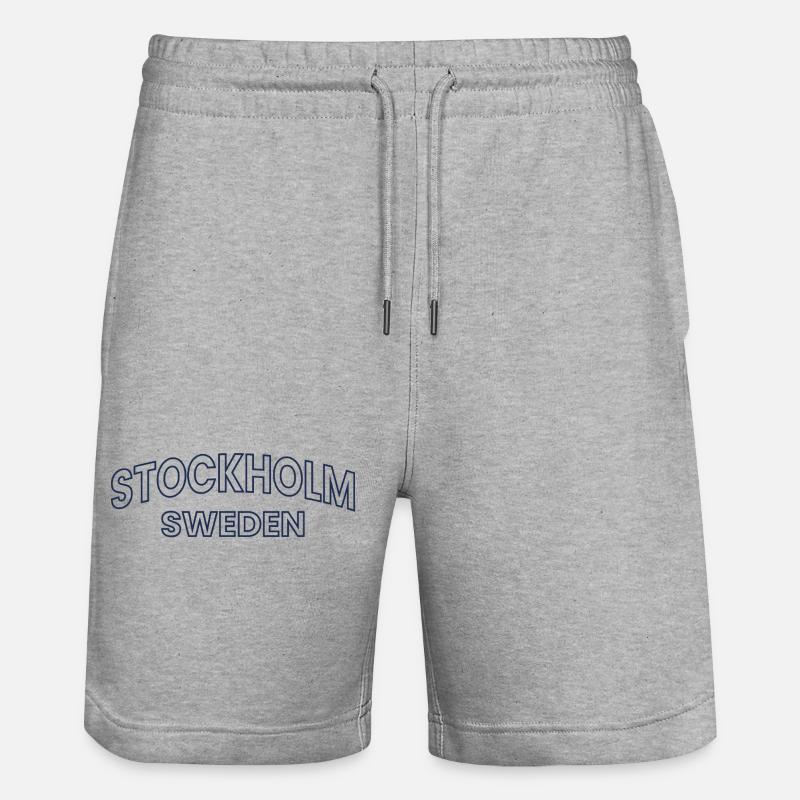 Conception de texte Stockholm – Suède - Short de jogging bio TRAINER Stanley/Stella unisexe - gris chiné