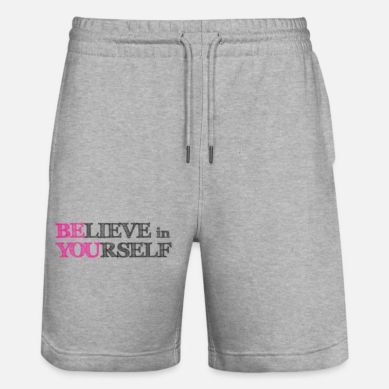 Croyez en vous - Gribouillis Rose Noir - Short de jogging bio TRAINER Stanley/Stella unisexe - gris chiné