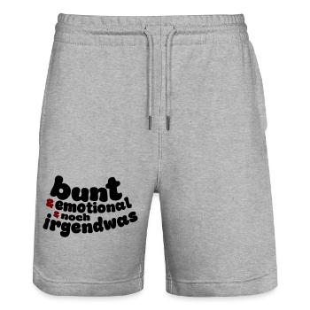 Colorful and emotional - Stanley/Stella Trainer Unisex Organic Jogging Shorts - heather grey - Front - Nik (191cm) & Marisol (170cm)