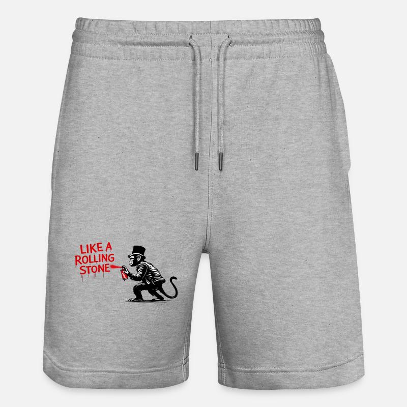 Comme un singe de Rolling Stone - Short de jogging bio TRAINER Stanley/Stella unisexe - gris chiné
