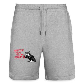 Abri contre la tempête - Short de jogging bio TRAINER Stanley/Stella unisexe - gris chiné - Devant - Nik (191cm) & Marisol (170cm)