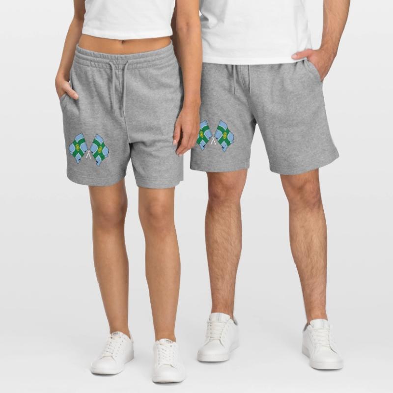 Drapeaux du Derbyshire croisés Short de jogging bio TRAINER Stanley/Stella unisexe
