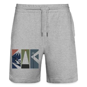 Piece Of Japan – Moderne japanische Kunst - Stanley/Stella Unisex Bio Joggingshorts Trainer  - Grau meliert - Vorne - Nik (191cm) & Marisol (170cm)