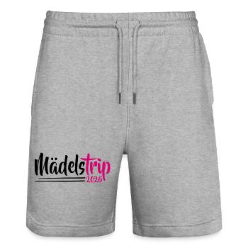 Girls Trip 2026 Girls' Tour Girls' Strip Girls' Strip - Stanley/Stella Trainer Unisex Organic Jogging Shorts - heather grey - Front - Nik (191cm) & Marisol (170cm)