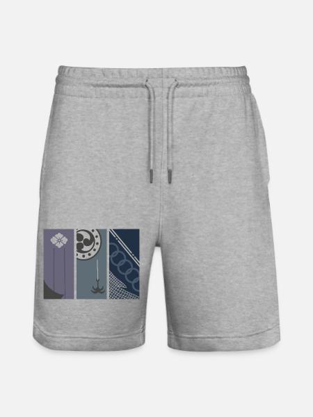 Echoes of Edo - Modern Japanese Art - Stanley/Stella Trainer Unisex Organic Jogging Shorts - heather grey