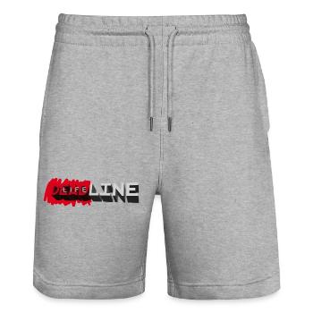 DEADLINE LIFE - let's talk - Short de jogging bio TRAINER Stanley/Stella unisexe - gris chiné - Devant - Nik (191cm) & Marisol (170cm)