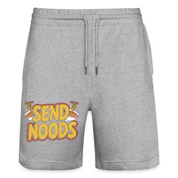 Ramen Send Noods Loves Japanese Food Ramen Chef - Stanley/Stella Trainer Unisex Organic Jogging Shorts - heather grey - Front - Nik (191cm) & Marisol (170cm)