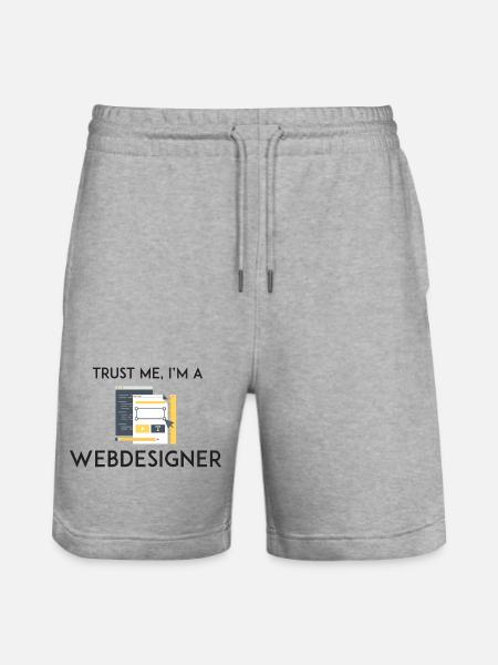 Trust Me I'm a Webdesigner - Stanley/Stella Trainer Unisex Organic Jogging Shorts - heather grey