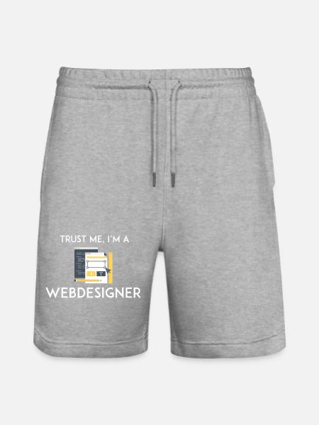 Trust Me I'm a Webdesigner - Stanley/Stella Trainer Unisex Organic Jogging Shorts - heather grey