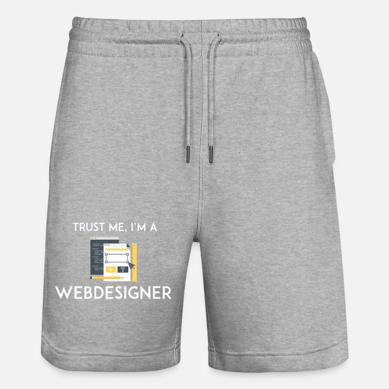 Croyez-moi, je suis webdesigner - Short de jogging bio TRAINER Stanley/Stella unisexe - gris chiné
