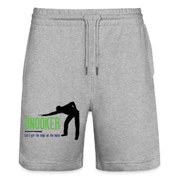 Snooker - Mettons les gars sur le bais - Short de jogging bio TRAINER Stanley/Stella unisexe - gris chiné - Devant - Nik (191cm) & Marisol (170cm)