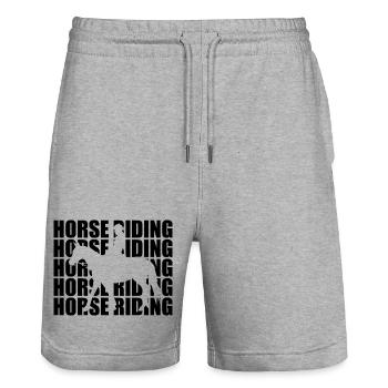 Lustiges Reiten - Stanley/Stella Unisex Bio Joggingshorts Trainer  - Grau meliert - Vorne - Nik (191cm) & Marisol (170cm)