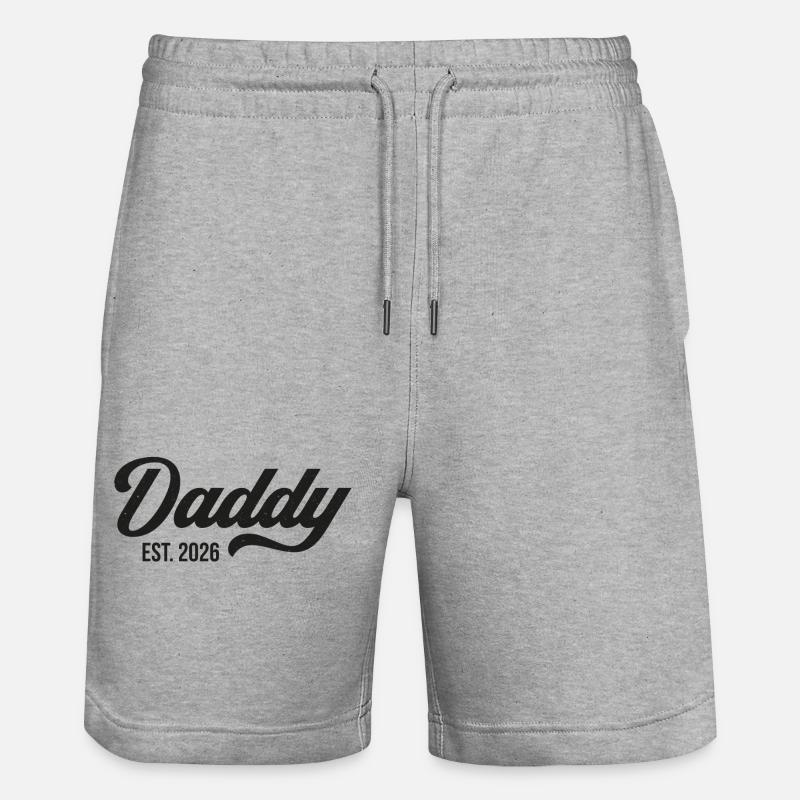 Daddy Est. 2026 - Stanley/Stella Unisex Bio Joggingshorts Trainer  - Grau meliert