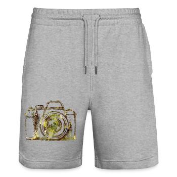 Camouflage Camera Portrait - Stanley/Stella Trainer Unisex Organic Jogging Shorts - heather grey - Front - Nik (191cm) & Marisol (170cm)
