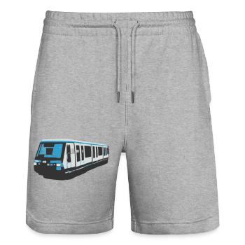 Métro de Paris MP89 - Short de jogging bio TRAINER Stanley/Stella unisexe - gris chiné - Devant - Nik (191cm) & Marisol (170cm)