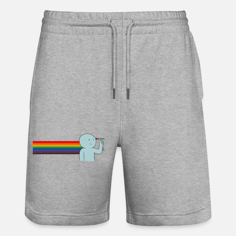 Fléchettes et Vibrations arc-en-ciel - Short de jogging bio TRAINER Stanley/Stella unisexe - gris chiné