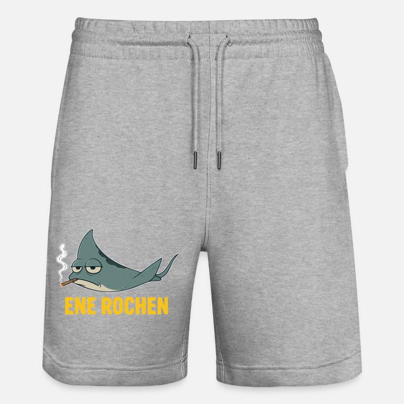 ENE ROCHEN Meme Raucher Spruch Zigaretten - Stanley/Stella Unisex Bio Joggingshorts Trainer  - Grau meliert